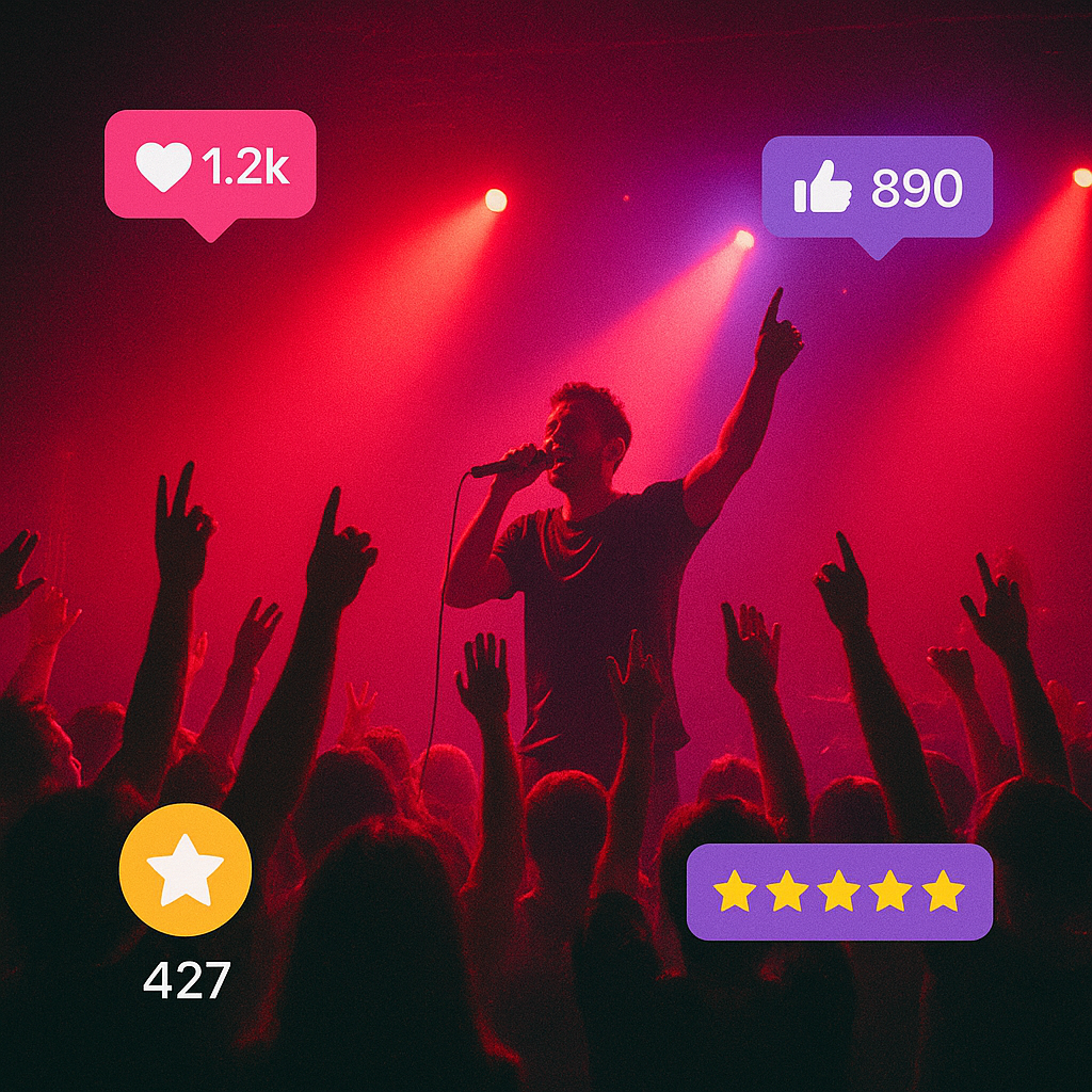 Snapshot: live stage with audience HUD and overlay votes
